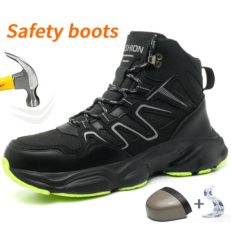 Indestructible Men Safety Boots Anti Smash Anti Stab Construction Work Steel Toe Shoes