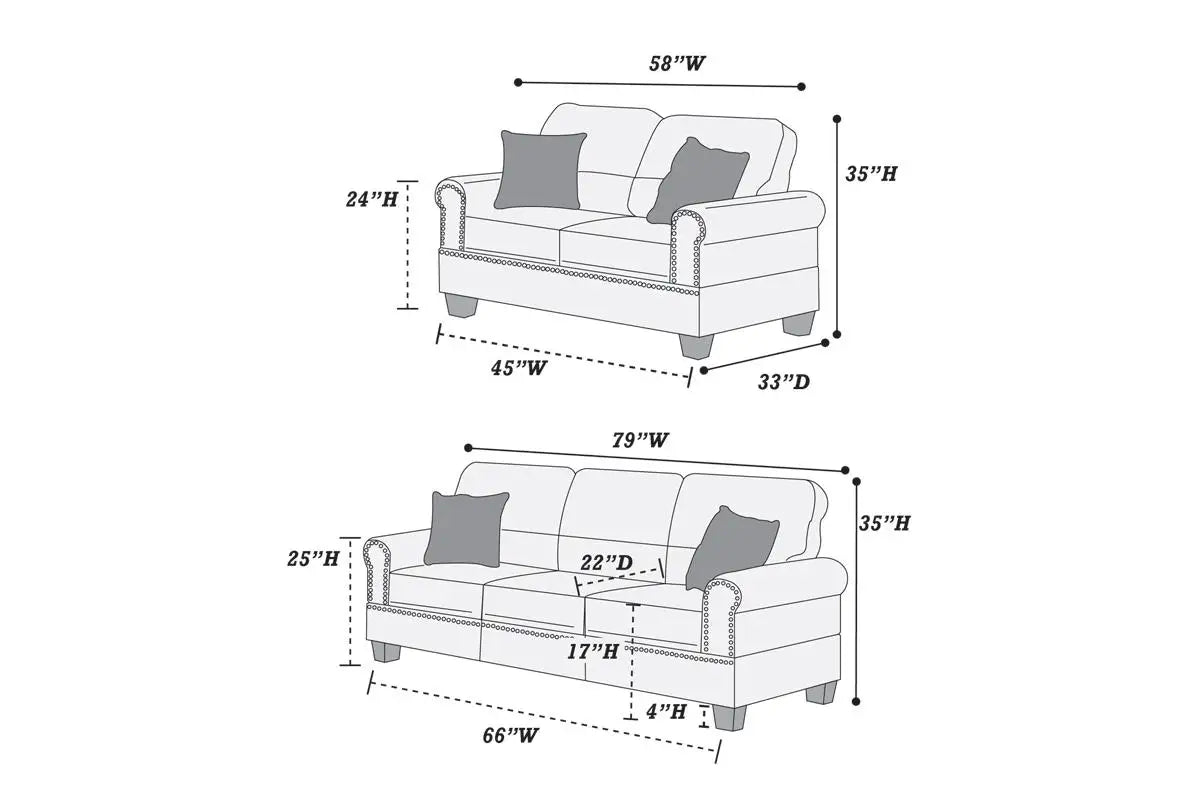 TODRANI Living Room Sofa Set Faux Leather Tufted Cushions