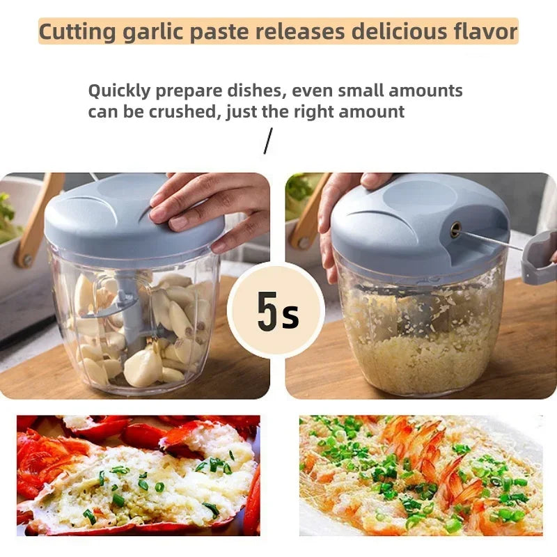 Manual Meat Mincer and Garlic Chopper for Easy Cooking
