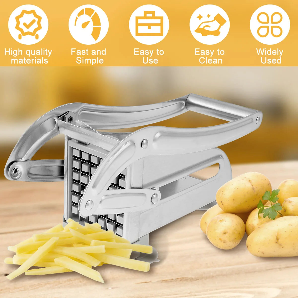 Stainless Steel Manual French Fry Cutter and Vegetable Chipper