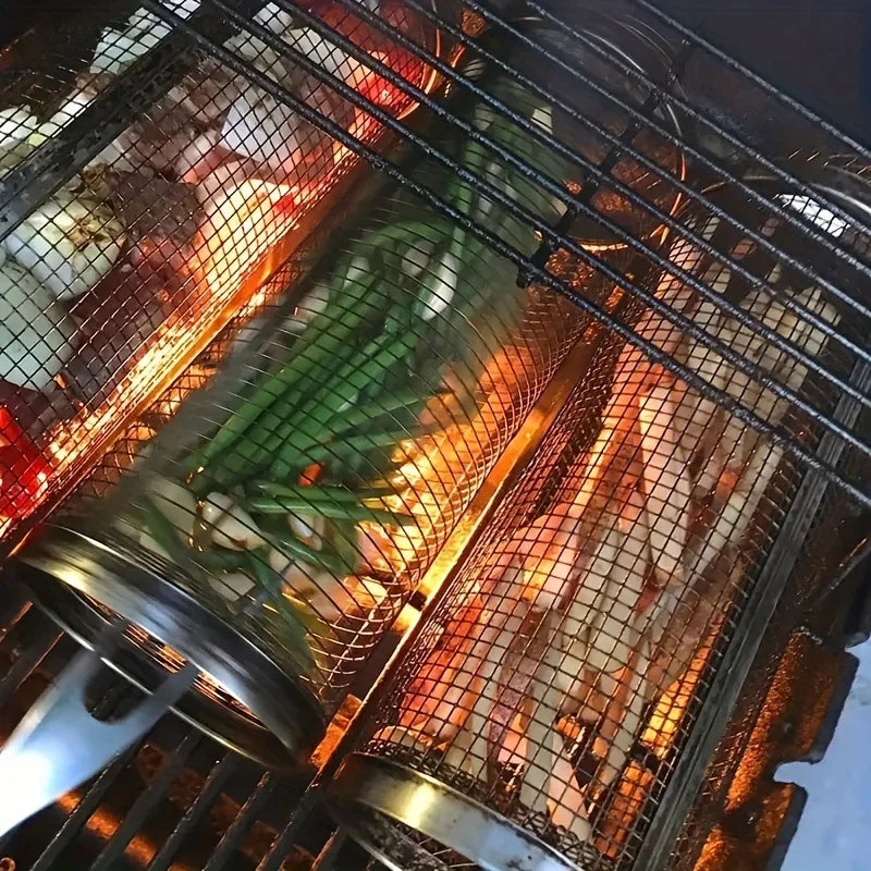 Round Barbecue Grate for Camping and Outdoor Cooking