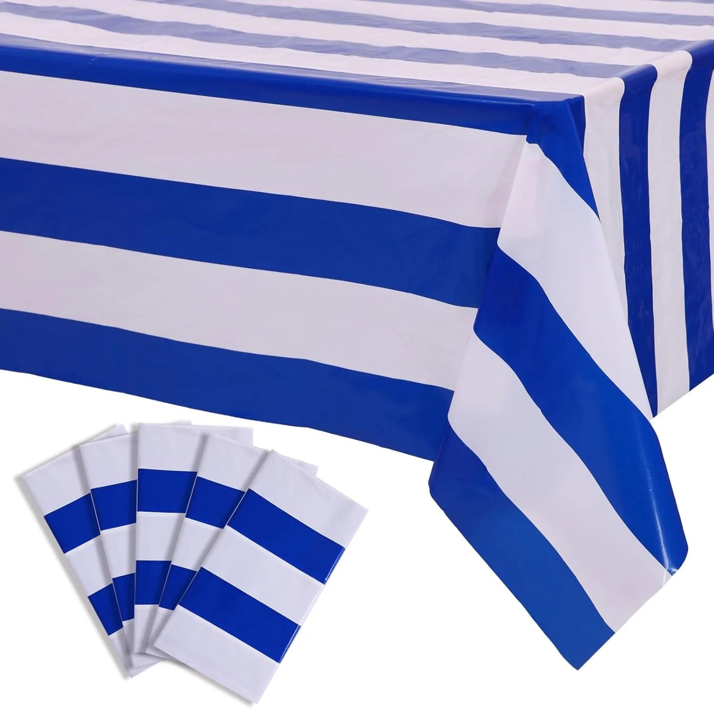 Waterproof Red and White Striped Tablecloth for Parties