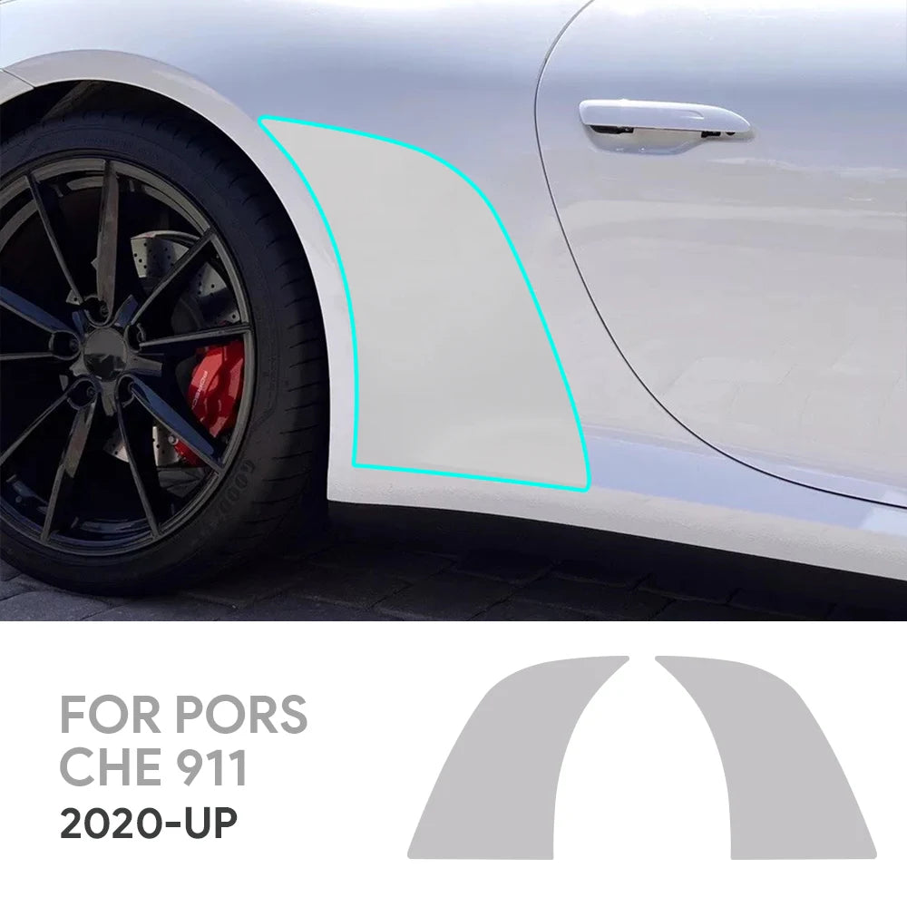 Protective Film for Porsche 911 2020 to 2024 Front Rear Door Triangle Smoked Transparent PPF TPU Paint Protection