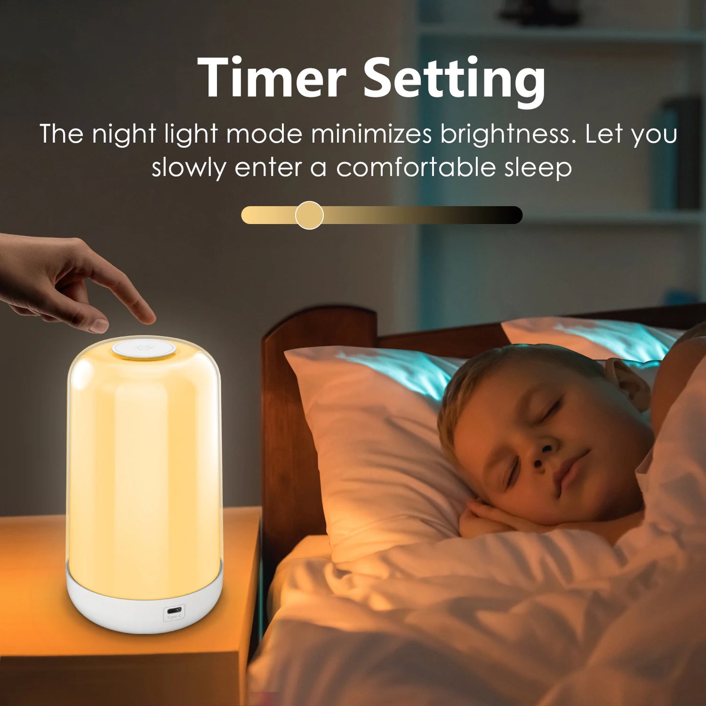 Smart Touch Dimmable RGB Nightstand Lamp for Cozy Ambiance