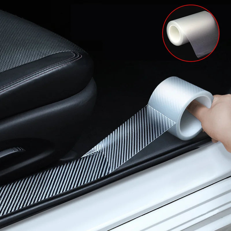 Transparent Carbon Fiber Car Trim Bumper Door Sill Film Anti Scratch Guard Sticker Strip Invisible Body Film