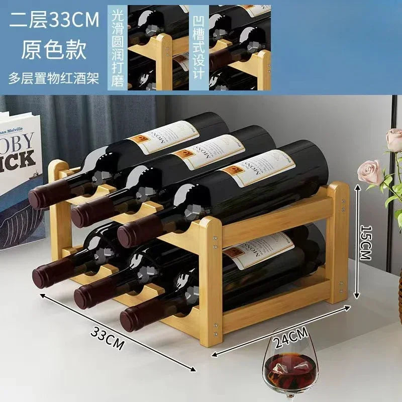 Wooden Wine Rack Display Grid Storage Shelf For Tabletop