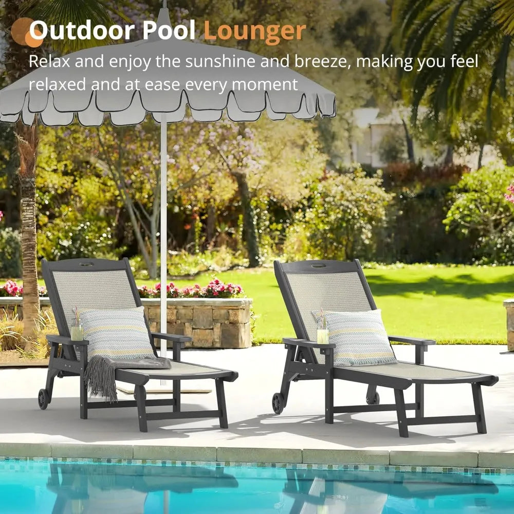 Chaise Lounge Chair HDPS HDPE With Adjustable Backrest