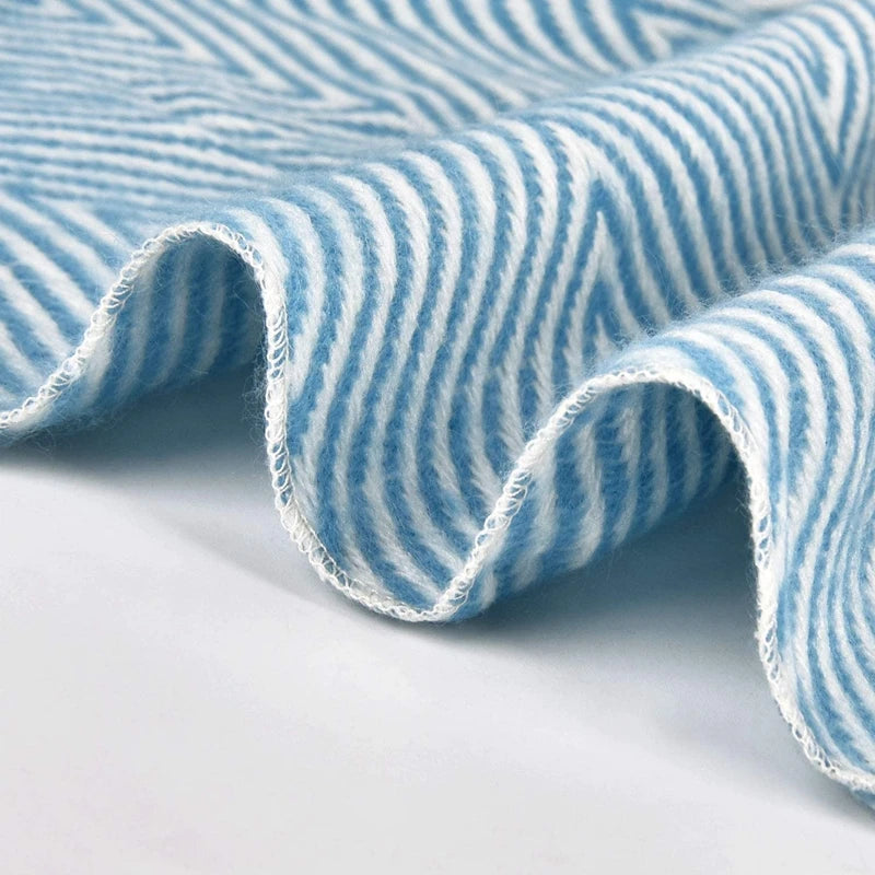 Nordic Stripes Throw Blanket Sofa Cover Bed End Towel Bedroom Decoration Leisure Soft Shawl Warm Boho Decor Bedspread