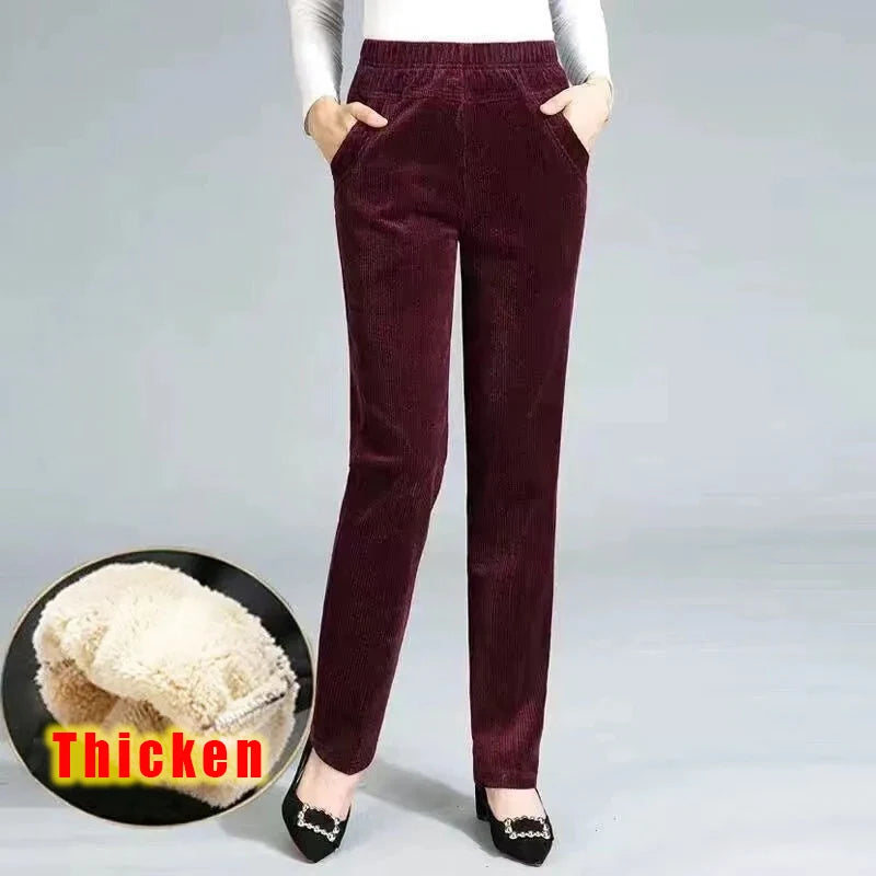 SUYISODACN Autumn Winter Plush High Waist Fleece Pants