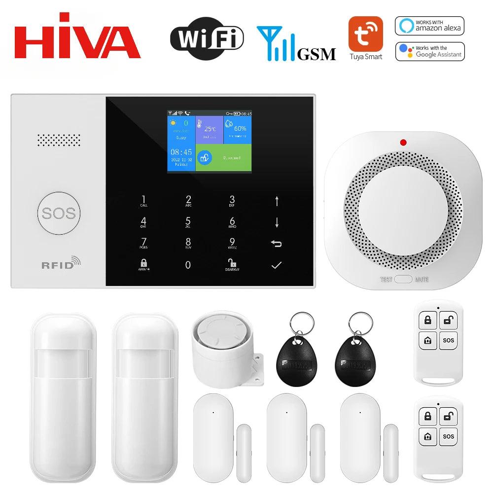 New Wireless Home Alarm System GSM WiFi Motion Sensor Detector Burglar Alarm Tuya SmartLife App Garden Home Alarm PG105