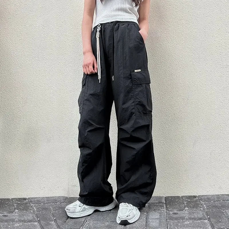 Trendy Girls Wide-Leg Cargo Pants for Summer Casual Wear