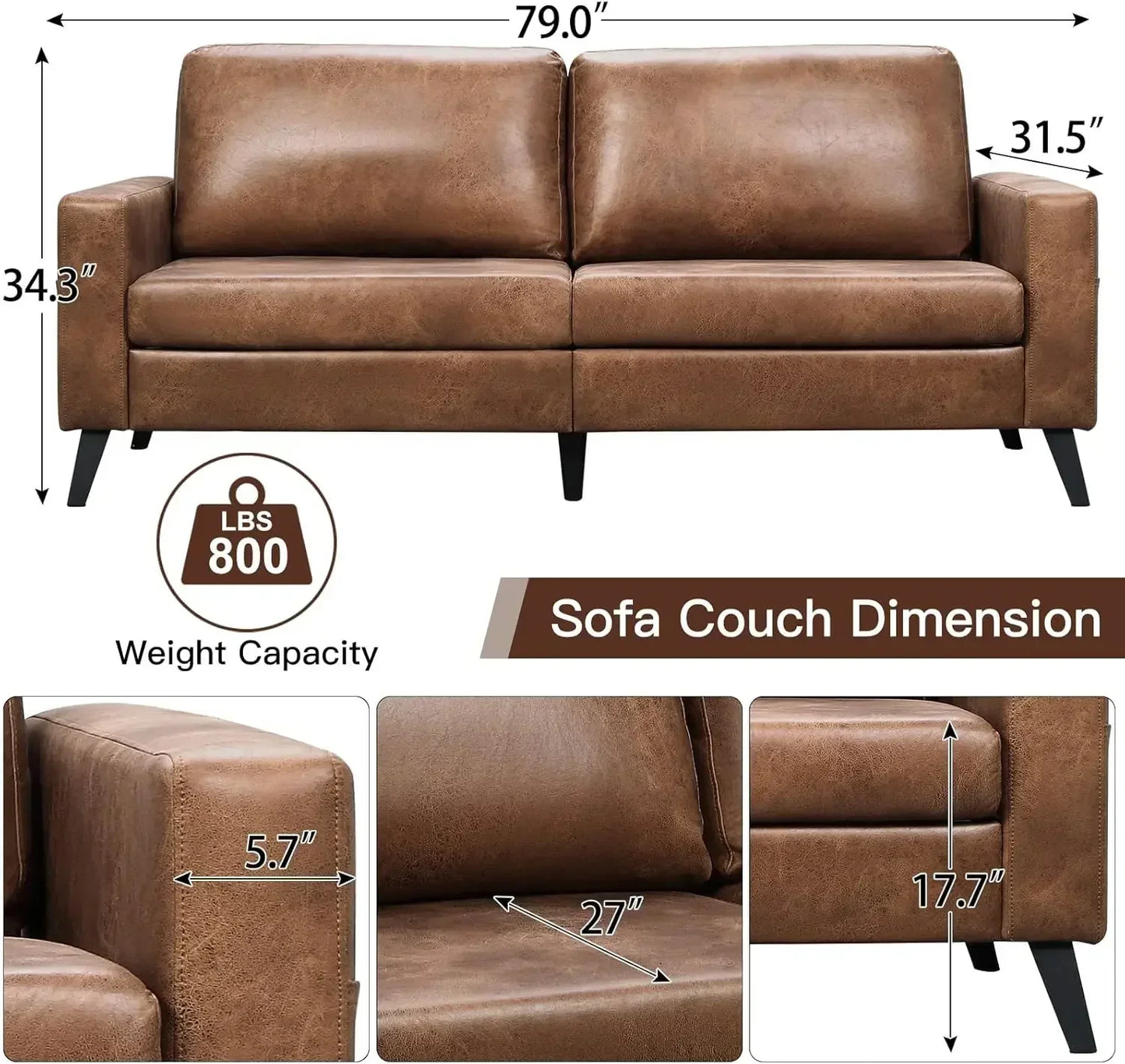 Modern Faux Leather Loveseat for Cozy Living Room Style