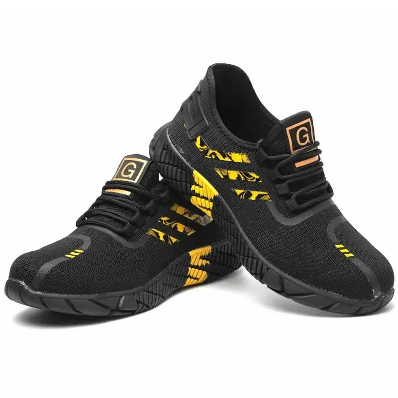 All Seasons Men's Safety Shoes Breathable Steel Toe Cap Impact Proof Puncture Mid Cut Sneakers