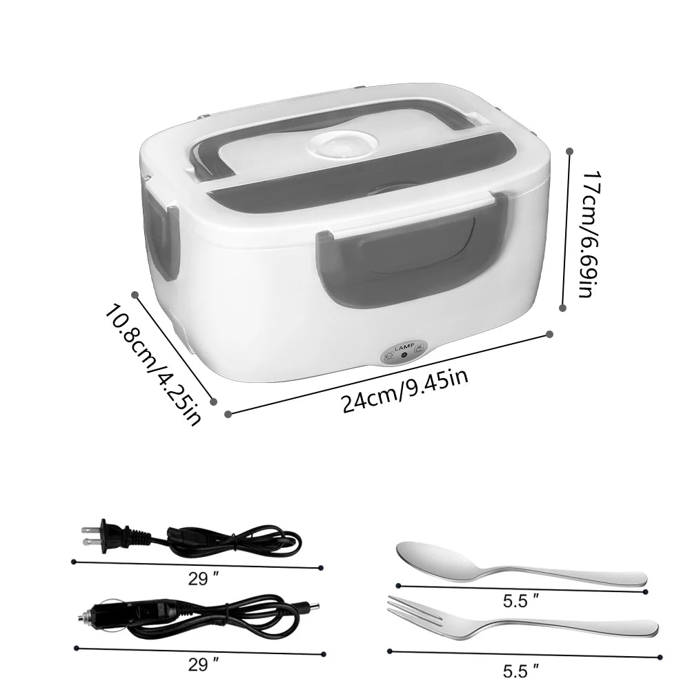 Electric Heating Lunch Box Portable Stainless Steel Food Container