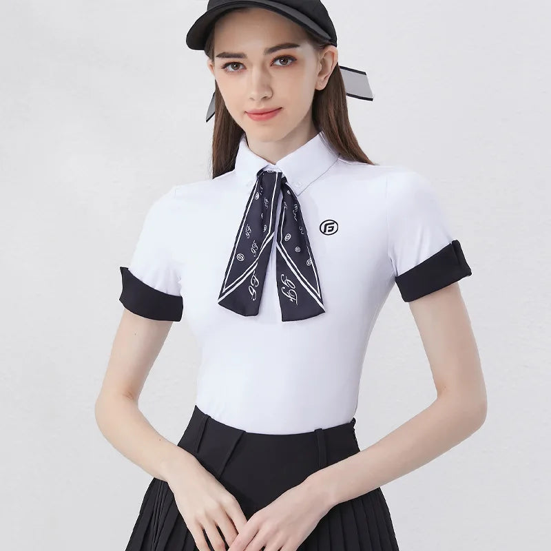 WH Light Snow Women Golf Sport TShirt Pleated Skirt