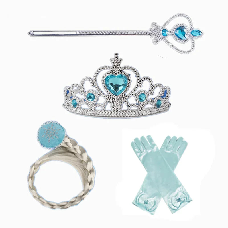 Girls Snow Queen Elsa Costume for Carnival Party Fun