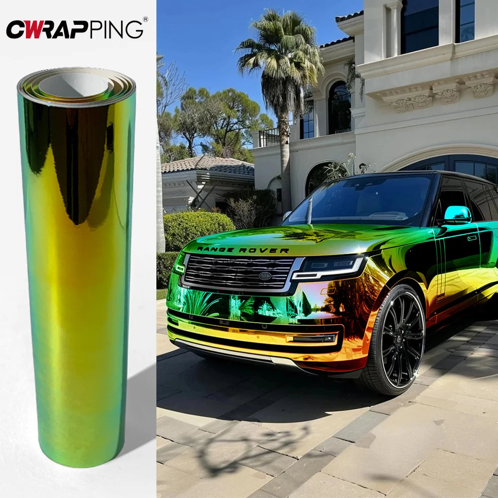 Car Stickers Vinyl Wrap PVC Self Adhesive Laser Plated Rainbow Film Waterproof Scratch Resistant Auto Accessories