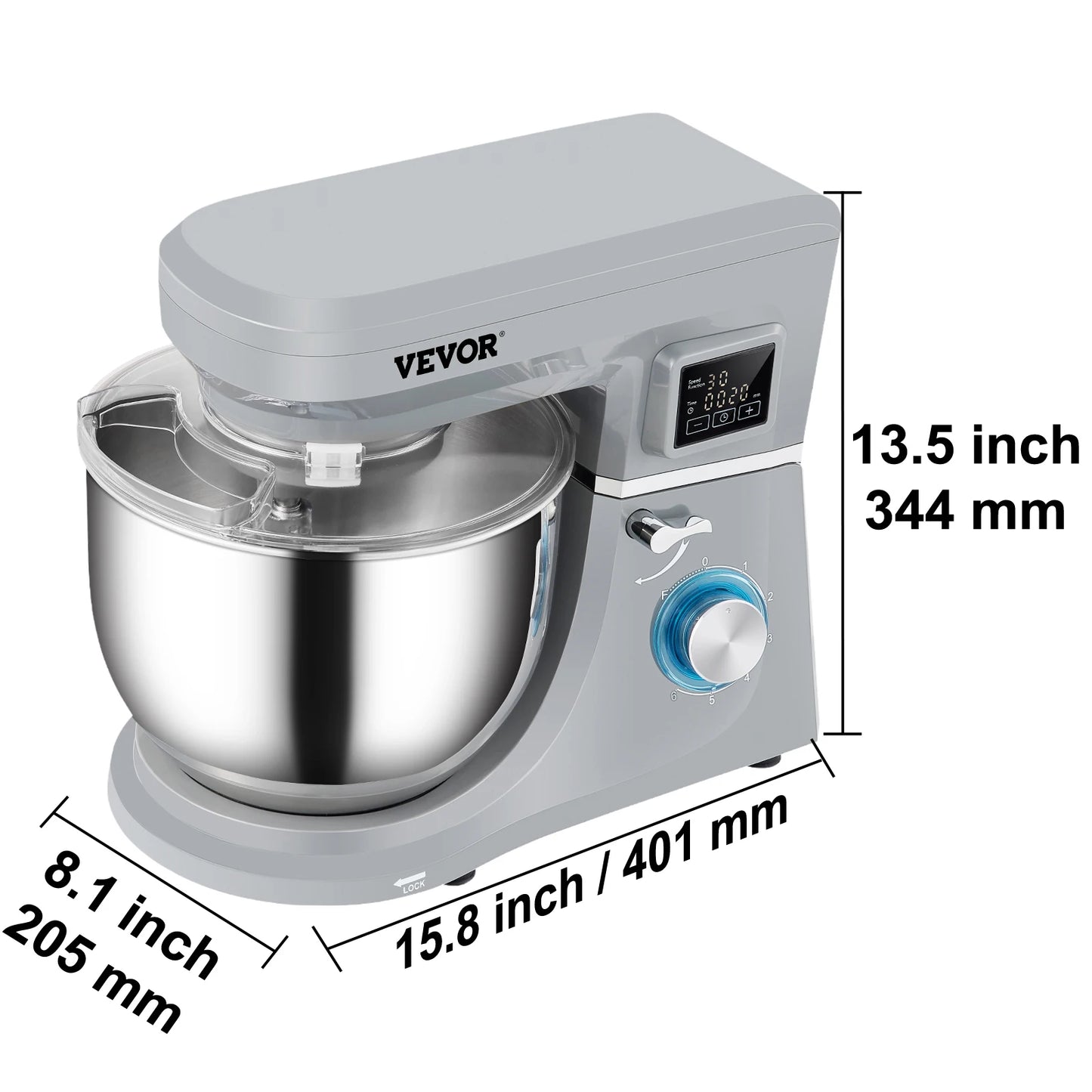 VEVOR 5.5 7L Electric Stand Mixer With 6 Speeds And LCD Screen