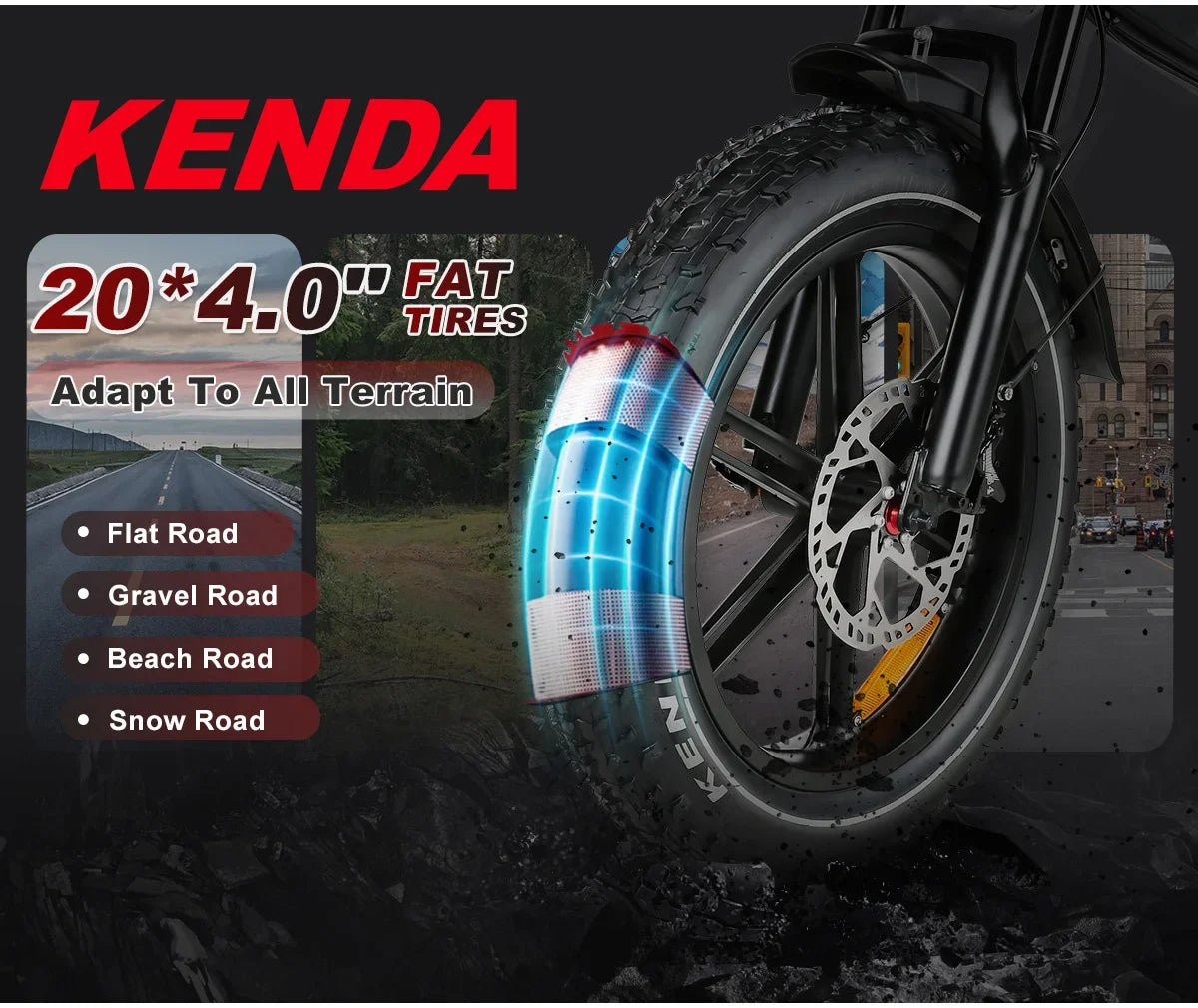 Folded Electric Cargo Bicycle Fat Tire 48V Dual Battery