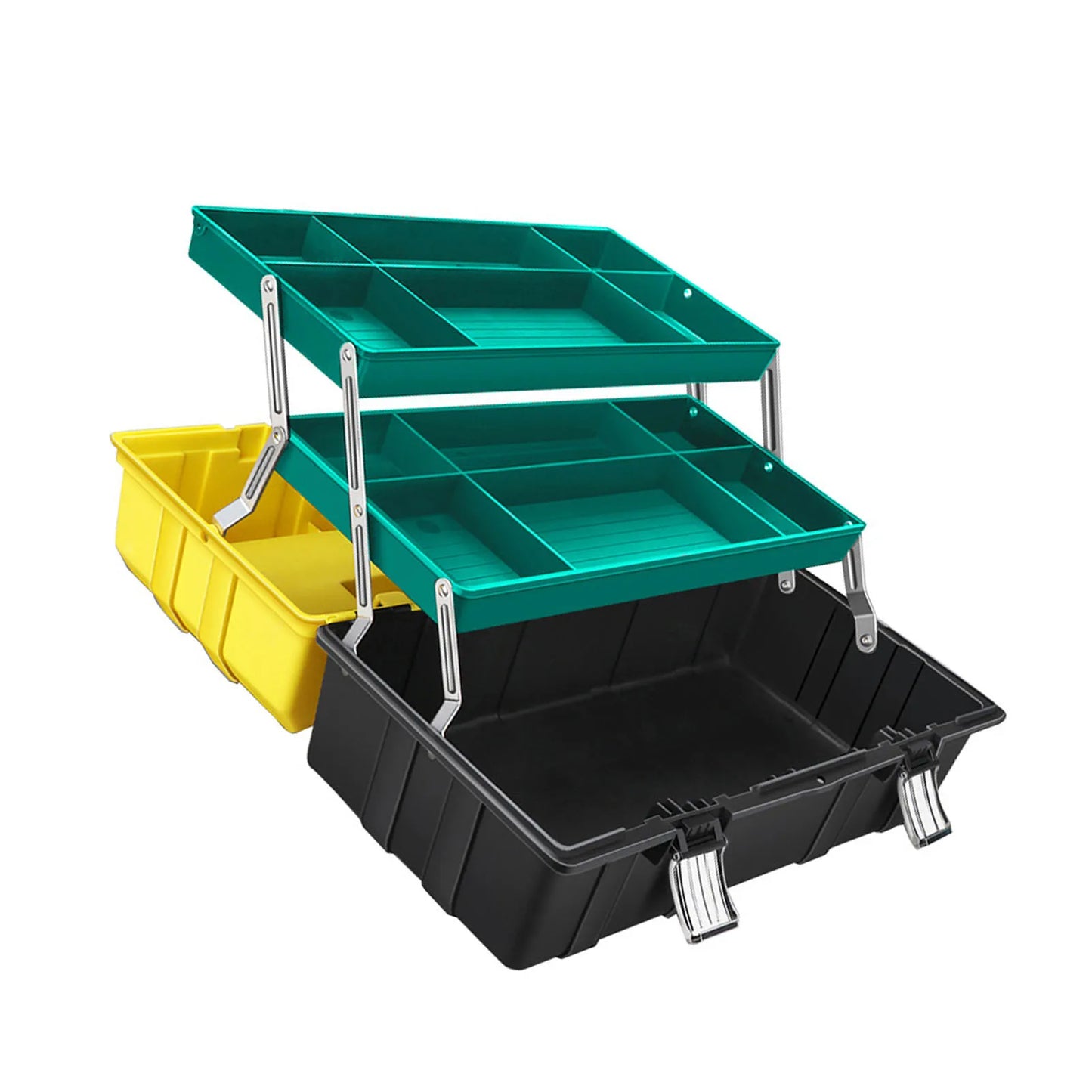Multifunctional Folding Storage Toolbox Three Layers Tool Chest Organizer