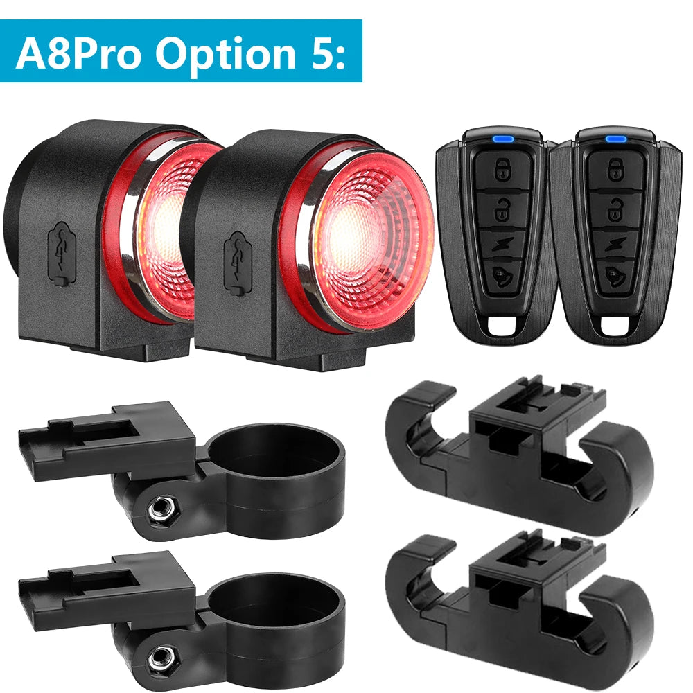Hollarm A8Pro Bicycle Alarm IPX65 Waterproof Rear Light Brake Sensing Anti Theft Bike Taillight Horn