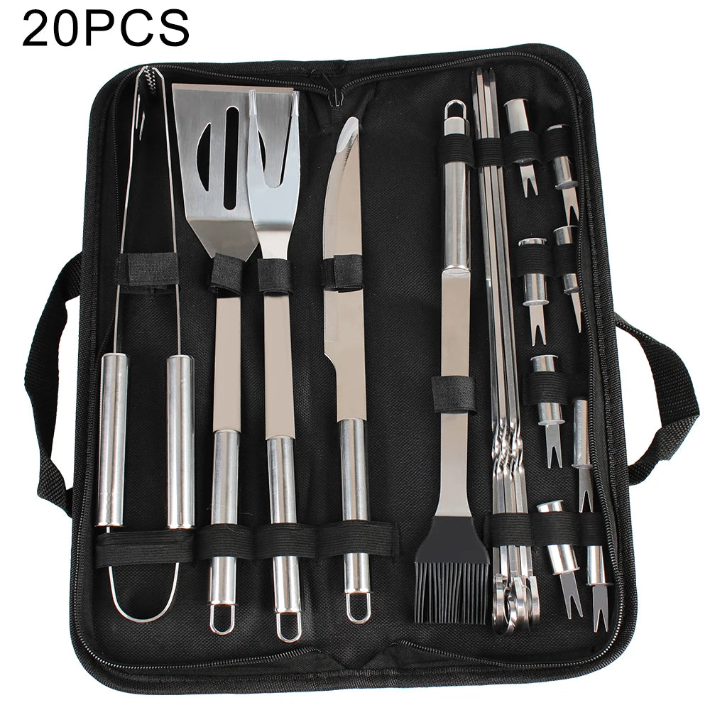 Stainless Steel Barbecue Utensil Set For Outdoor Cooking