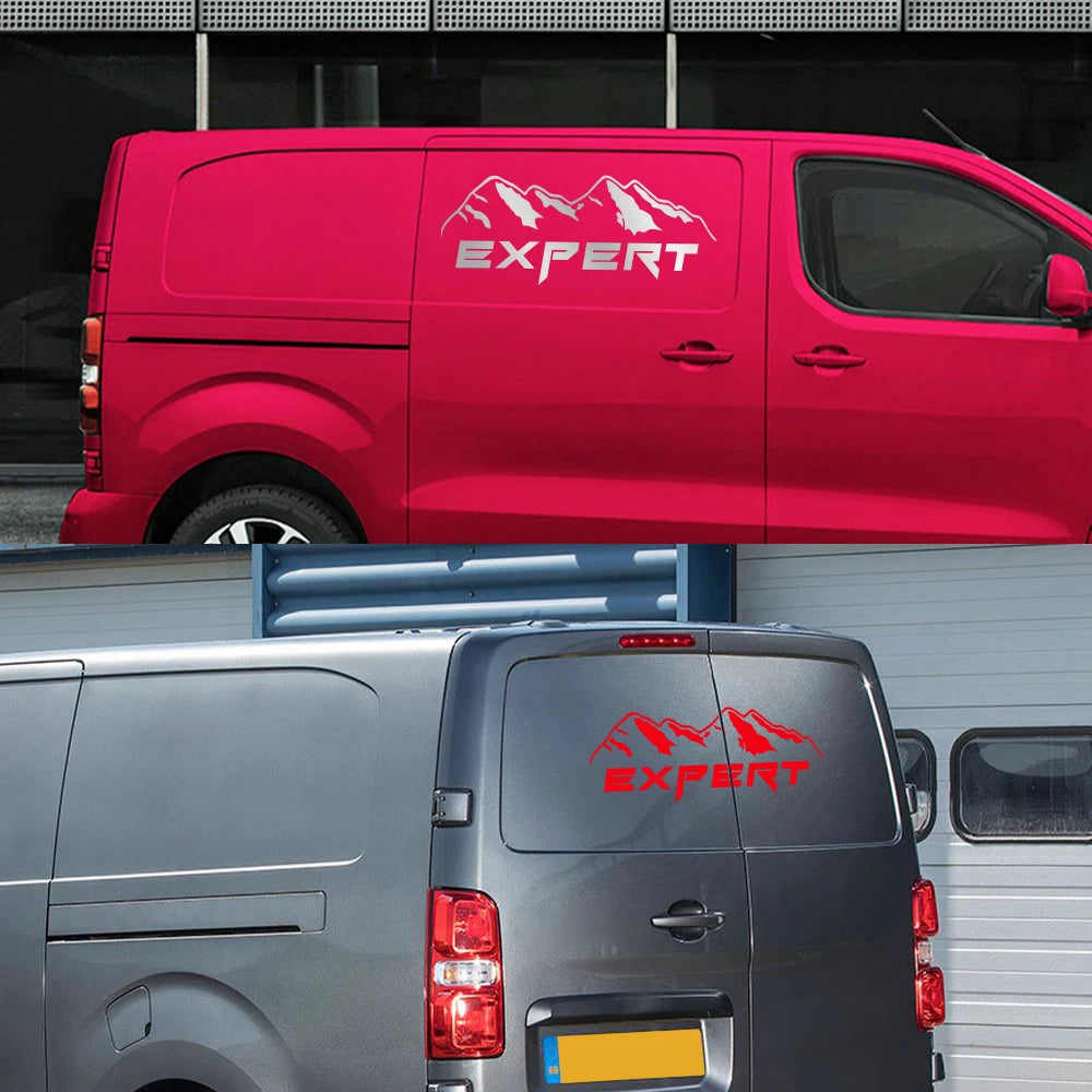 Mountain Styling Car Back Door Stickers Vinyl Decals For Peugeot Expert Traveller Auto Body Exterior Accessories