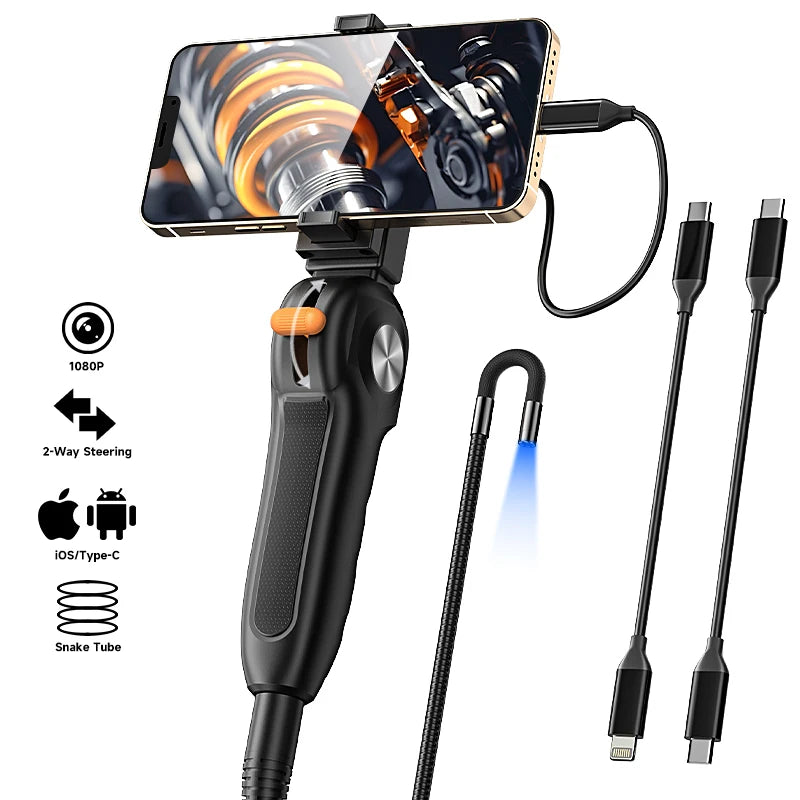 Articulating Borescope Inspection Camera with 1080P Resolution