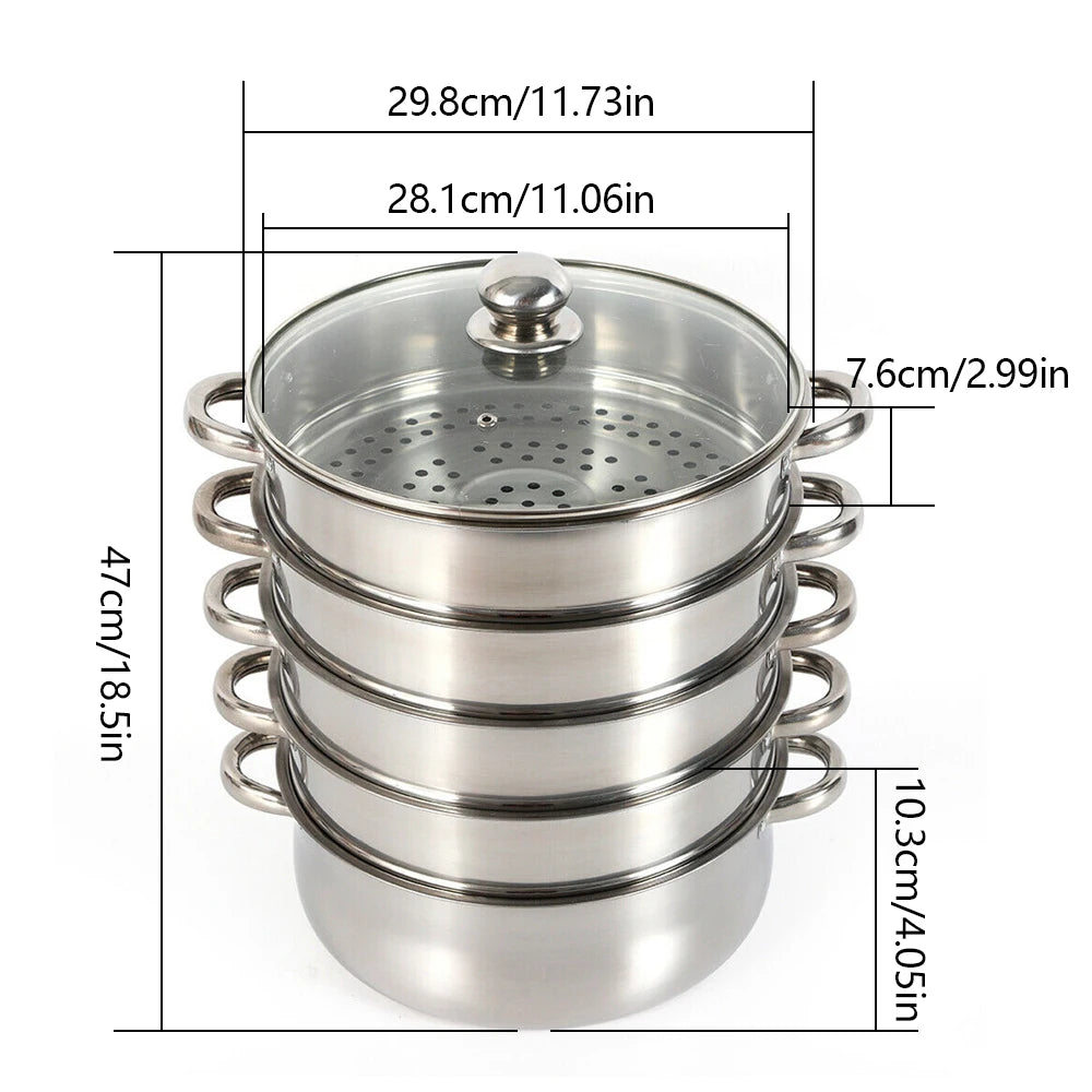 Multi-Function Stainless Steel Steamer for Versatile Cooking