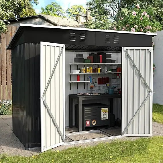 Outdoor Metal Storage Shed Galvanized Steel for Backyard