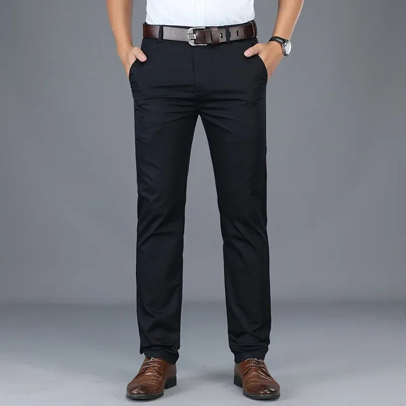 Men's Slim Fit Casual Suit Pants for Summer Wear