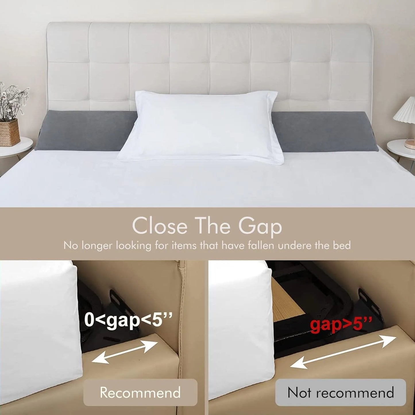 Fabric Count King Bed Wedge Pillow Headboard Gap Filler