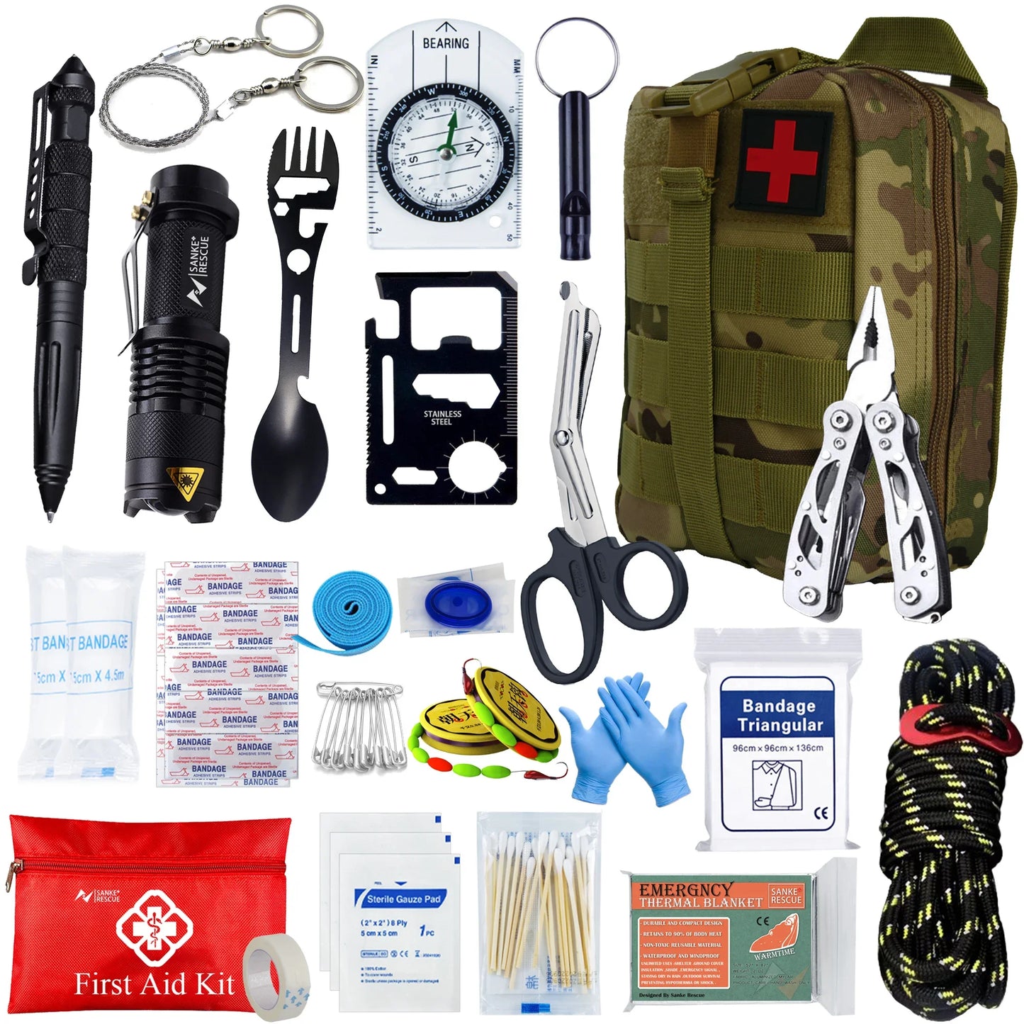 Tactical First Aid Kit Car Accessories Survival Kit Camping Equipment Medical Bag Self Defense EDC Pouch IFAK