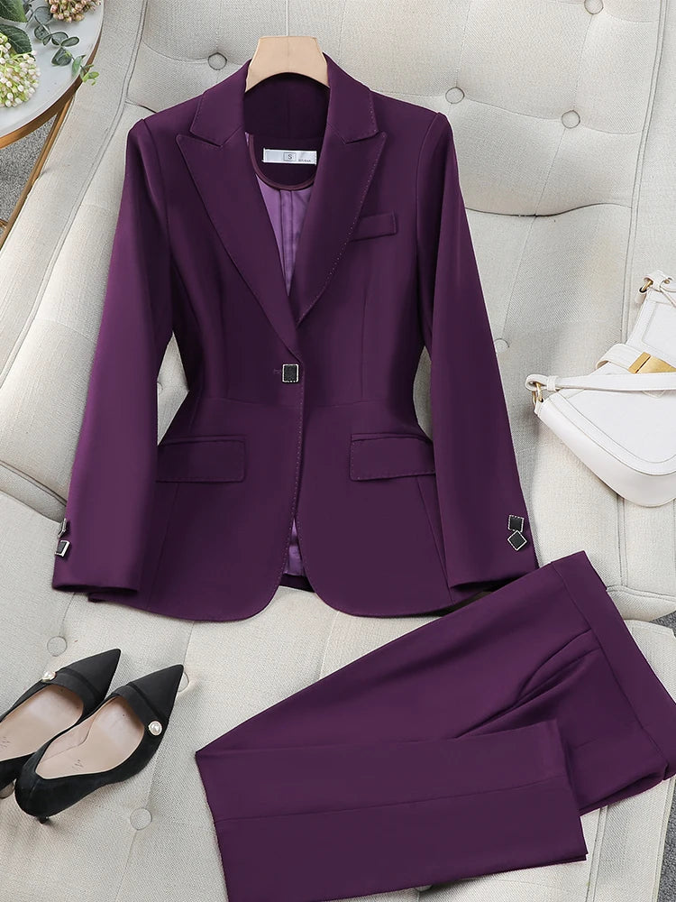 Elegant Women's Business Pant Suit for Office Wear