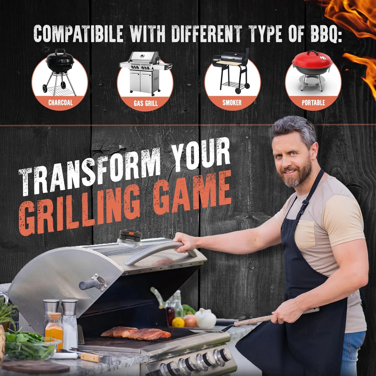 WENMEICE Wireless Meat Thermometer for BBQ and Oven Cooking