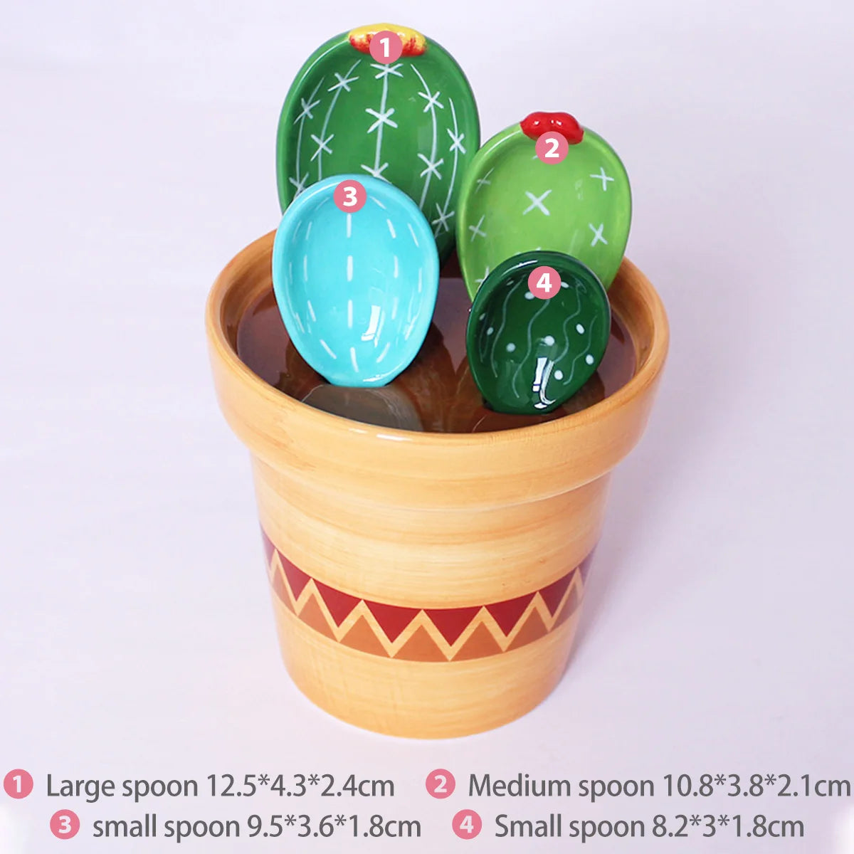 Cute Cactus Measuring Spoons Set for Fun Kitchen Use