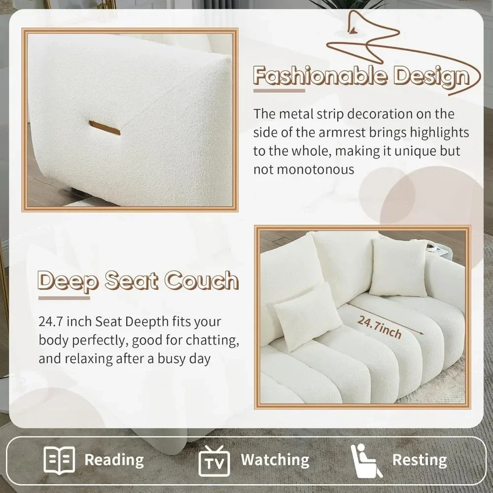 Modern Comfy Deep Seat Teddy Cloud Sofa for Living Room