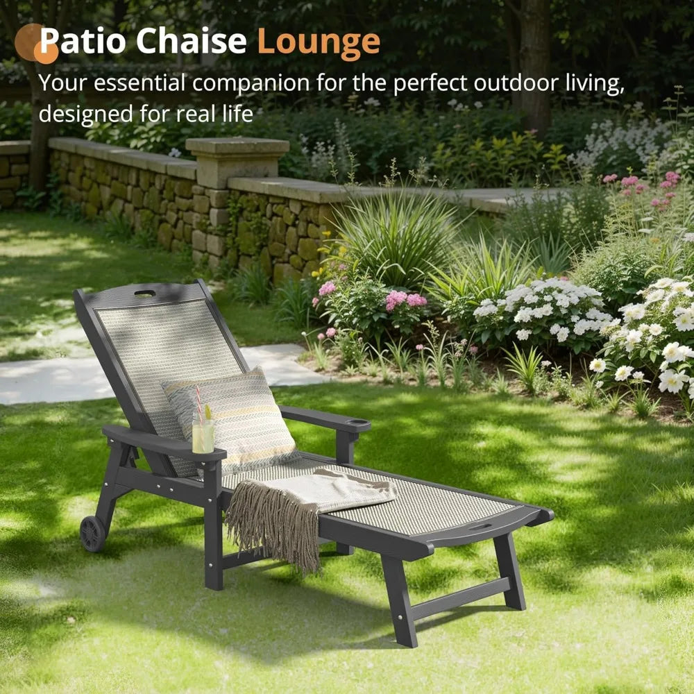 Chaise Lounge Chair HDPS HDPE With Adjustable Backrest