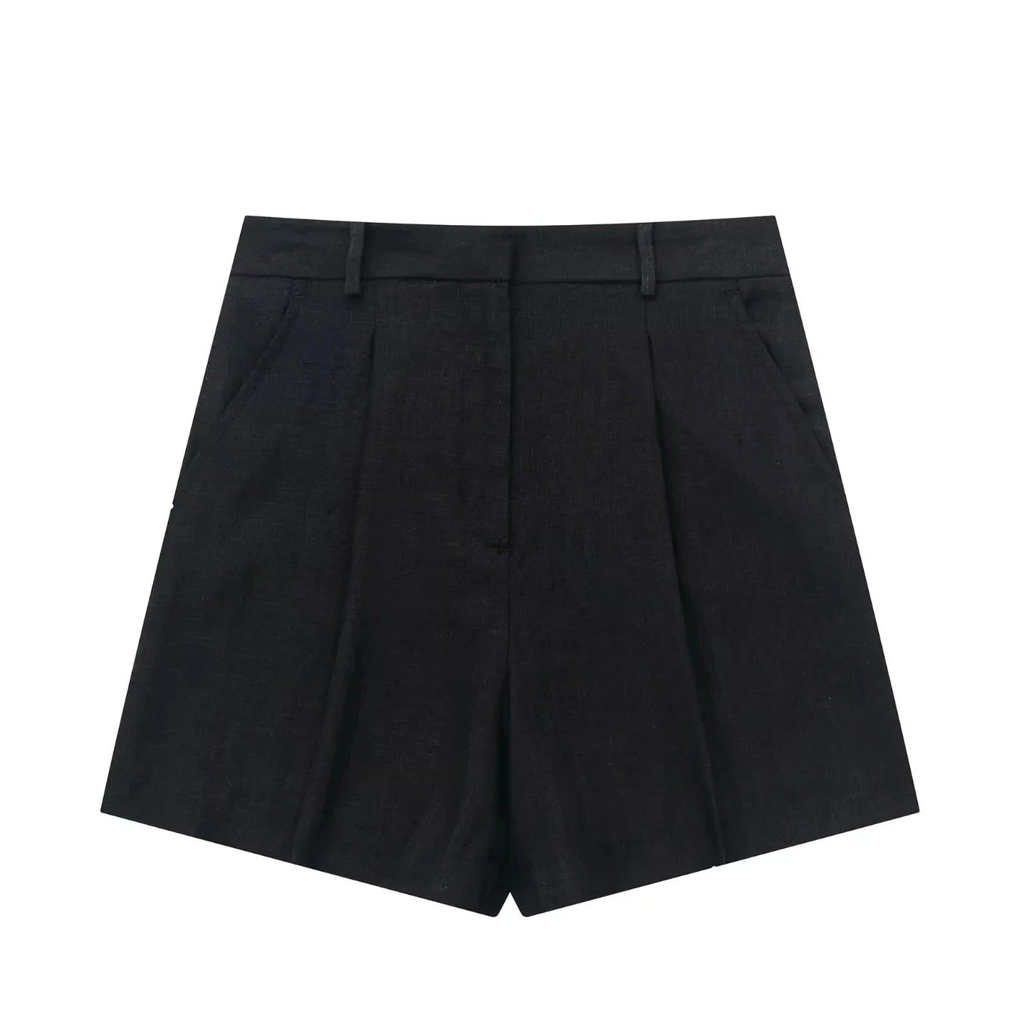 TRAFZA Women Casual Vintage Pant Suit Vest Shorts Set