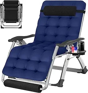 Zero Gravity Outdoor Lounge Chair Pair With Cushions