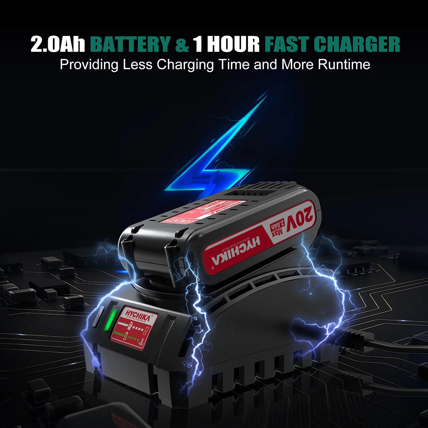 HYCHIKA Cordless Electric Screwdriver with LED Light and Charger