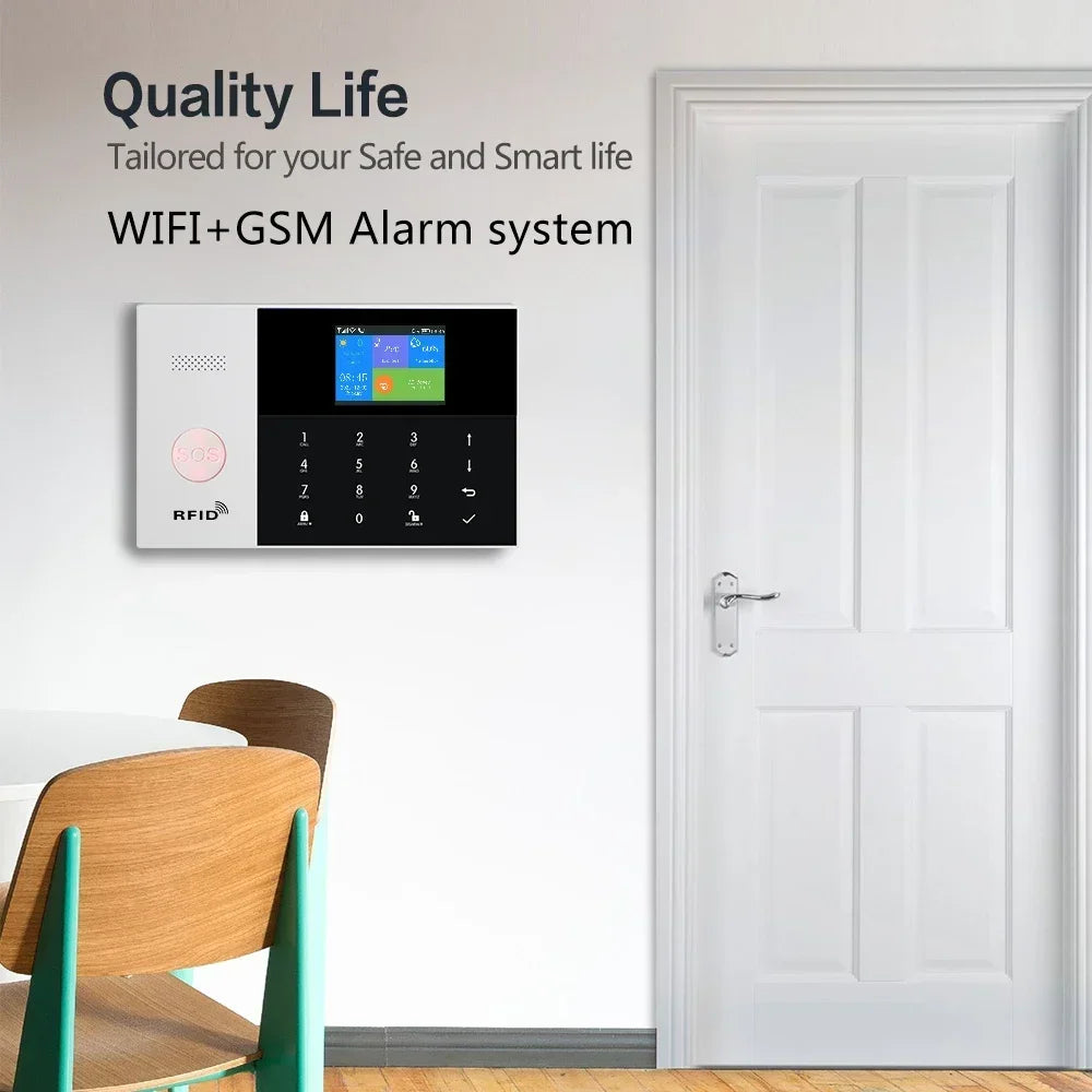 New Wireless Home Alarm System GSM WiFi Motion Sensor Detector Burglar Alarm Tuya SmartLife App Garden Home Alarm PG105