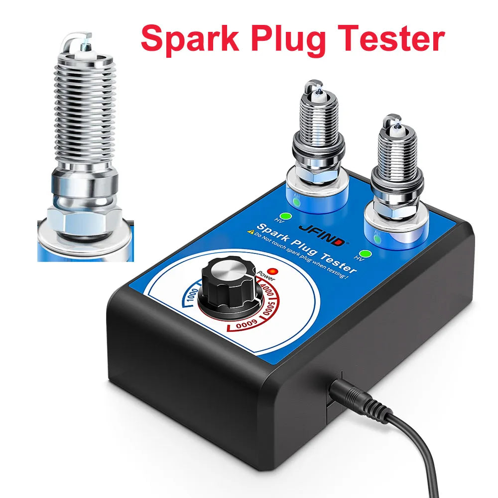 Spark Plug Tester Double Hole Diagnostic Tool 12V Auto Engine Ignition Detector 0-6000RPM