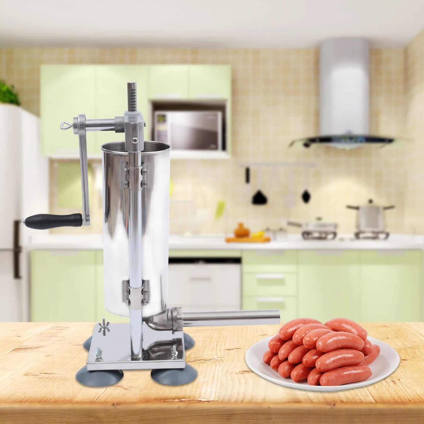 Vertical Manual Sausage Stuffer Stainless Steel Meat Maker Tool
