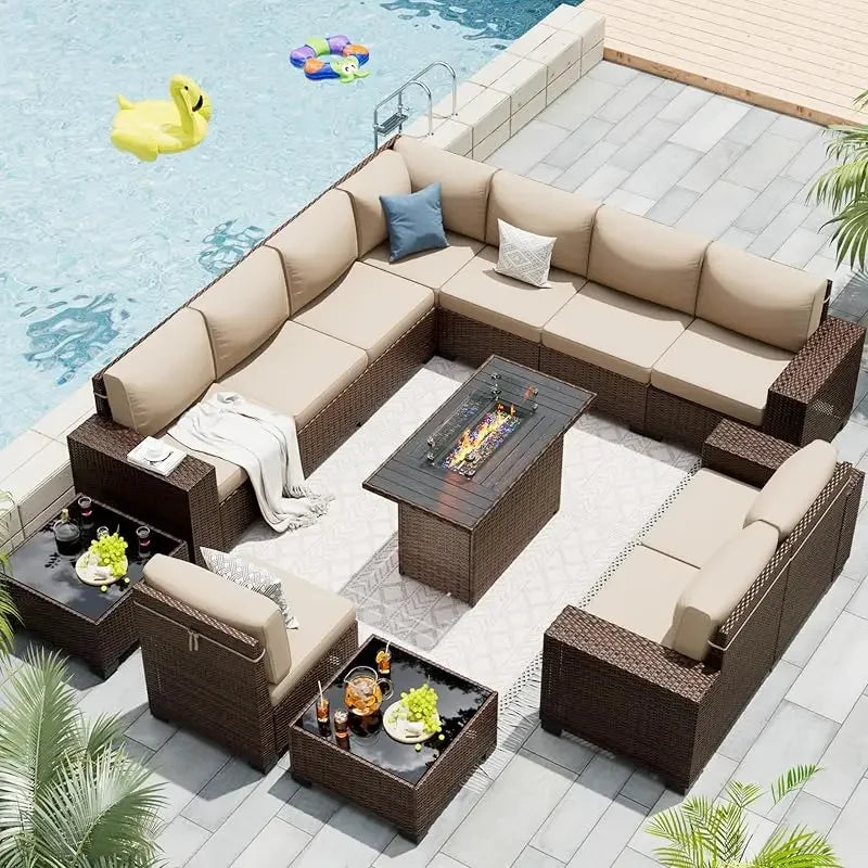 Outdoor Sectional Patio Furniture Set with Waterproof Cover