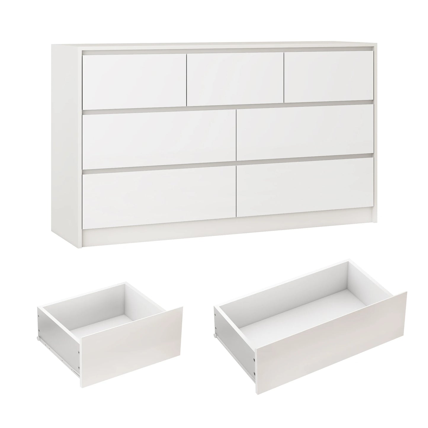 QiaoShiRen 7 Drawer Dresser Modern Wooden Chest Of Drawers