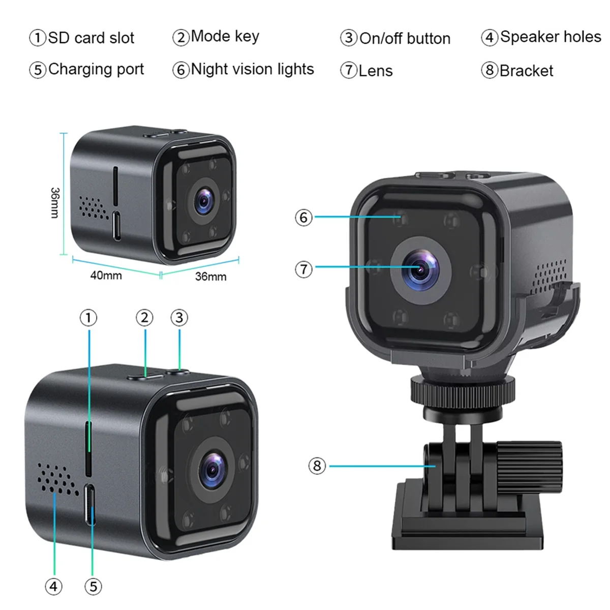 Mini HD Wireless Security Camera with Night Vision Capability