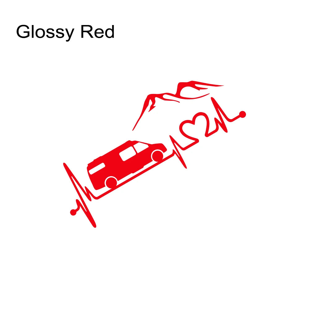Various Sizes Camper Van Vinyl Decal Mountain Style Sticker Waterproof Auto Decoration for Car Body Bumper Rear Window Laptop