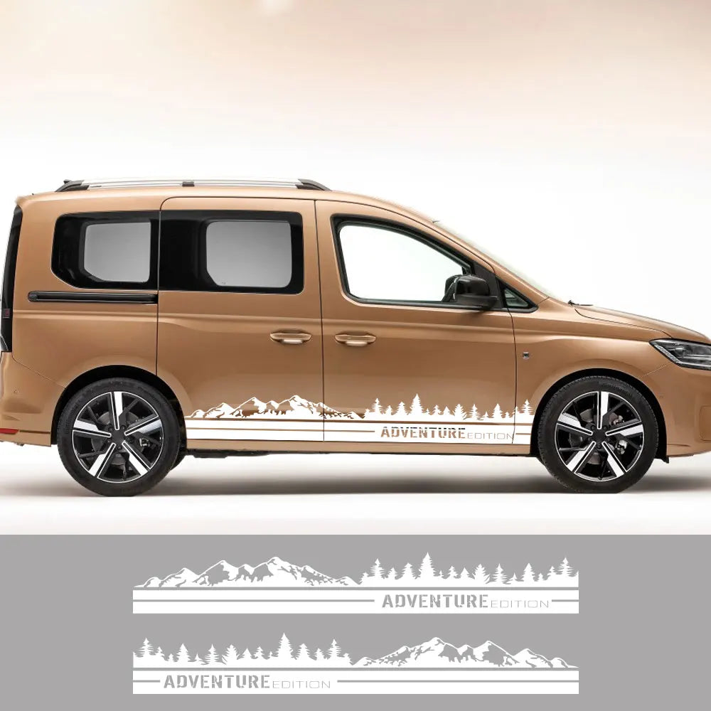 2PCS Car Stickers for Volkswagen VW Caddy MK1 MK2 MK3 MK4 Maxi Kombi Camper Van Vinyl Decals Tuning Accessories