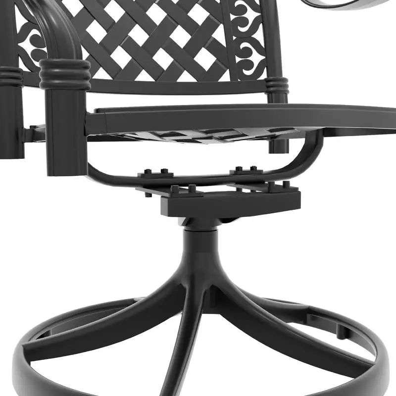 Durable Outdoor Cast Aluminum Patio Swivel Chair Set